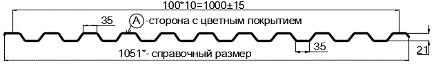 Фото: Профнастил С21 х 1000 - A (ПЭ-01-6019-0.45) в Луховицах