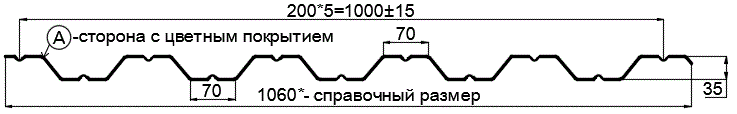 Фото: Профнастил НС35 х 1000 - A (ПЭ-01-1014-0.45) в Луховицах