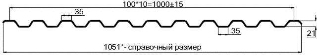 Фото: Профнастил оцинкованный С21 х 1000 (ОЦ-01-БЦ-0.5) в Луховицах