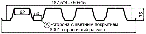 Фото: Профнастил Н75 х 750 - A (ПЭ-01-5002-0.7) в Луховицах