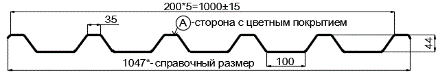 Фото: Профнастил С44 х 1000 - A (ПЭ-01-1014-0.45) в Луховицах