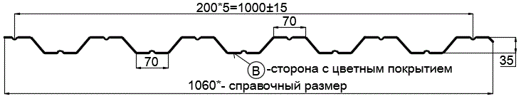 Фото: Профнастил НС35 х 1000 - B (PURETAN-20-RR23-0.5) в Луховицах