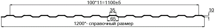 Фото: Профнастил оцинкованный МП10 х 1100 (ОЦ-01-БЦ-СТ) в Луховицах