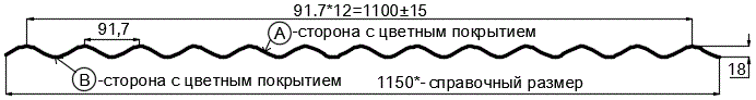 Фото: Профнастил МП18 х 1100 - A (ECOSTEEL_MA_Д-12-Античный Дуб-0.45) в Луховицах