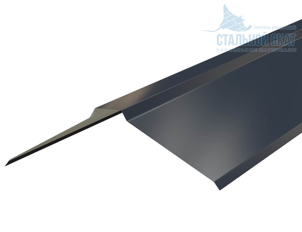 Планка конька плоского 150х150х2000 (VALORI-20-Grey-0.5)