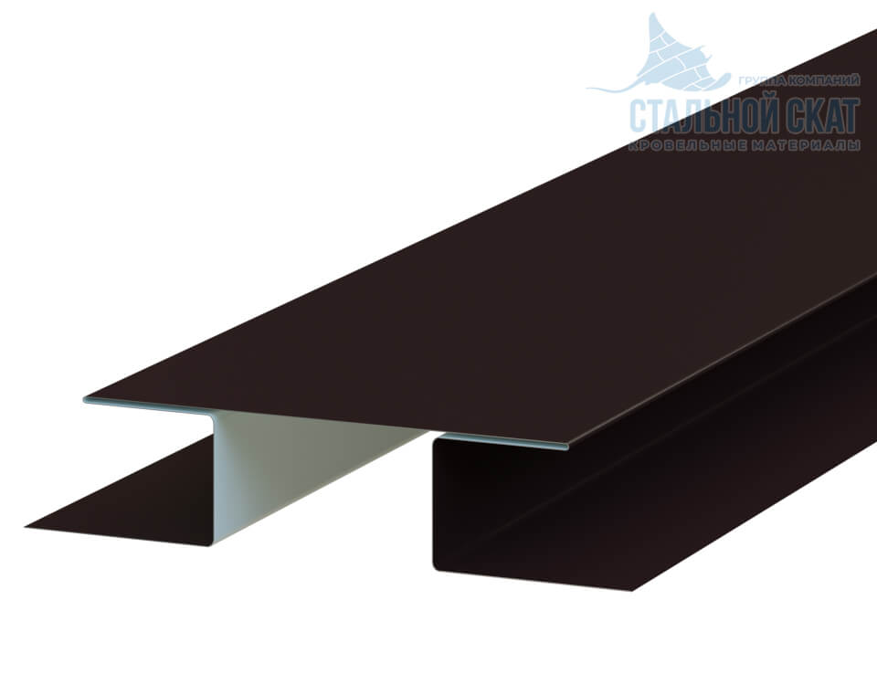 Планка стыковочная сложная 75х3000 (VALORI-20-DarkBrown-0.5)