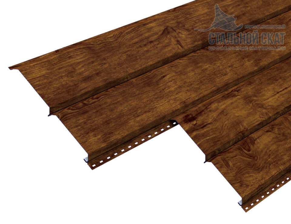 Сайдинг Lбрус-15х240 (ECOSTEEL-01-МореныйДуб-0.5)