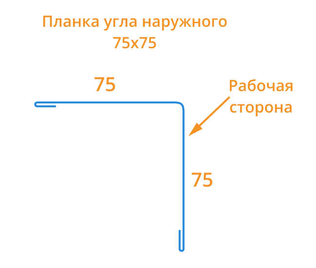 Планка угла наружного 75х75х2000 (ECOSTEEL_MA-01-Беленый Дуб-0.5)