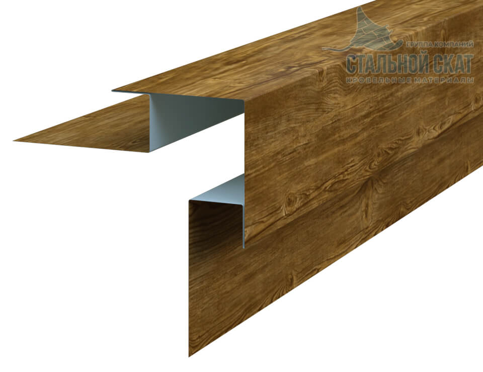 Планка угла наружного сложного Woodstock 75х75х3000 (ECOSTEEL_T-01-ЗолотойДуб-0.5)
