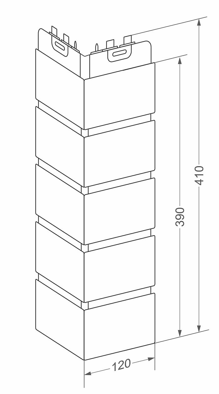 Угол Grand Line Клинкерный кирпич Design Plus корица с темно-бежевым швом