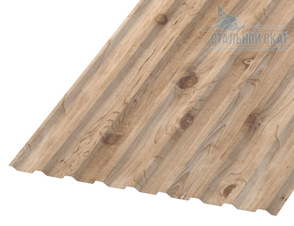Профнастил МП20 х 1100 - B (ECOSTEEL_T-12-Орех-0.45)
