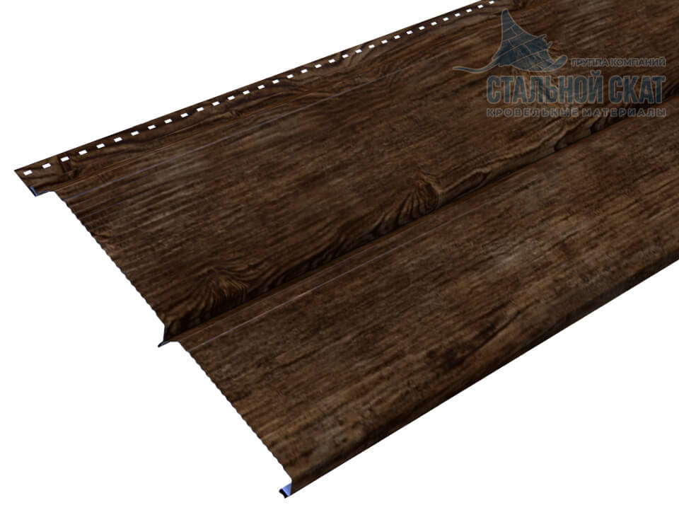 Сайдинг Lбрус-XL-В-14х335 (ECOSTEEL_MA-01-МореныйДуб-0.5)