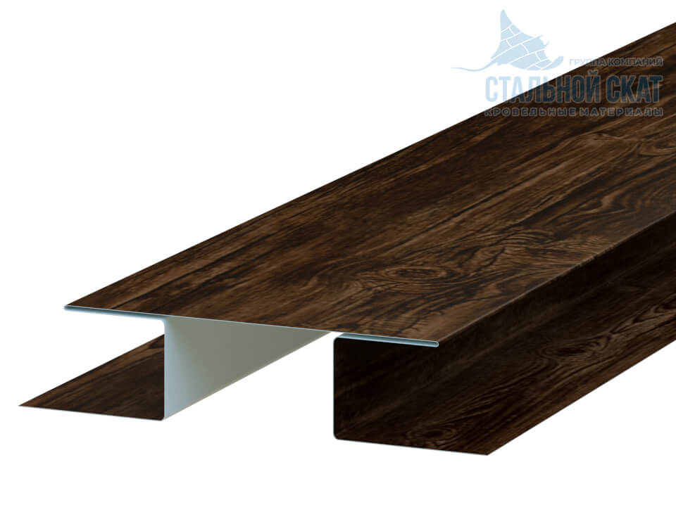 Планка стыковочная сложная 75х3000 (ECOSTEEL_MA-12-Античный Дуб-0.45)