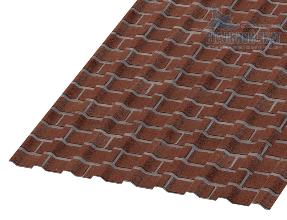 Профнастил МП20 х 1100 - B (ECOSTEEL-01-Кирпич-0.5)