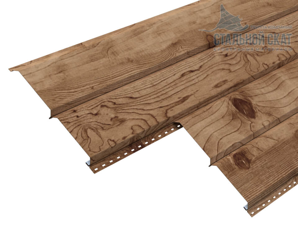 Сайдинг Lбрус-15х240 (ECOSTEEL_T-12-Золотой Орех-0.45)
